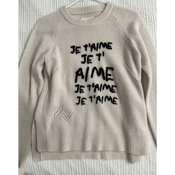 ZADIG & VOLTAIRE, Lili St Valen Je T'aime Embroidered Cashmere sweater - Picture 2 of 8